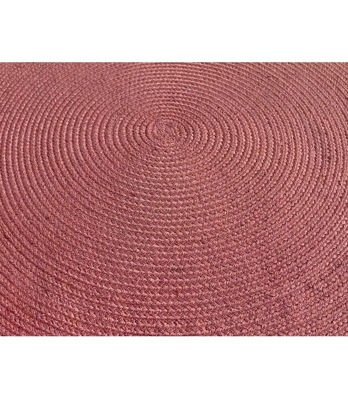 Hamid - Tapis rond d'extérieur et d'intérieur NANSA ROUGE CERISE 120X120 - 5