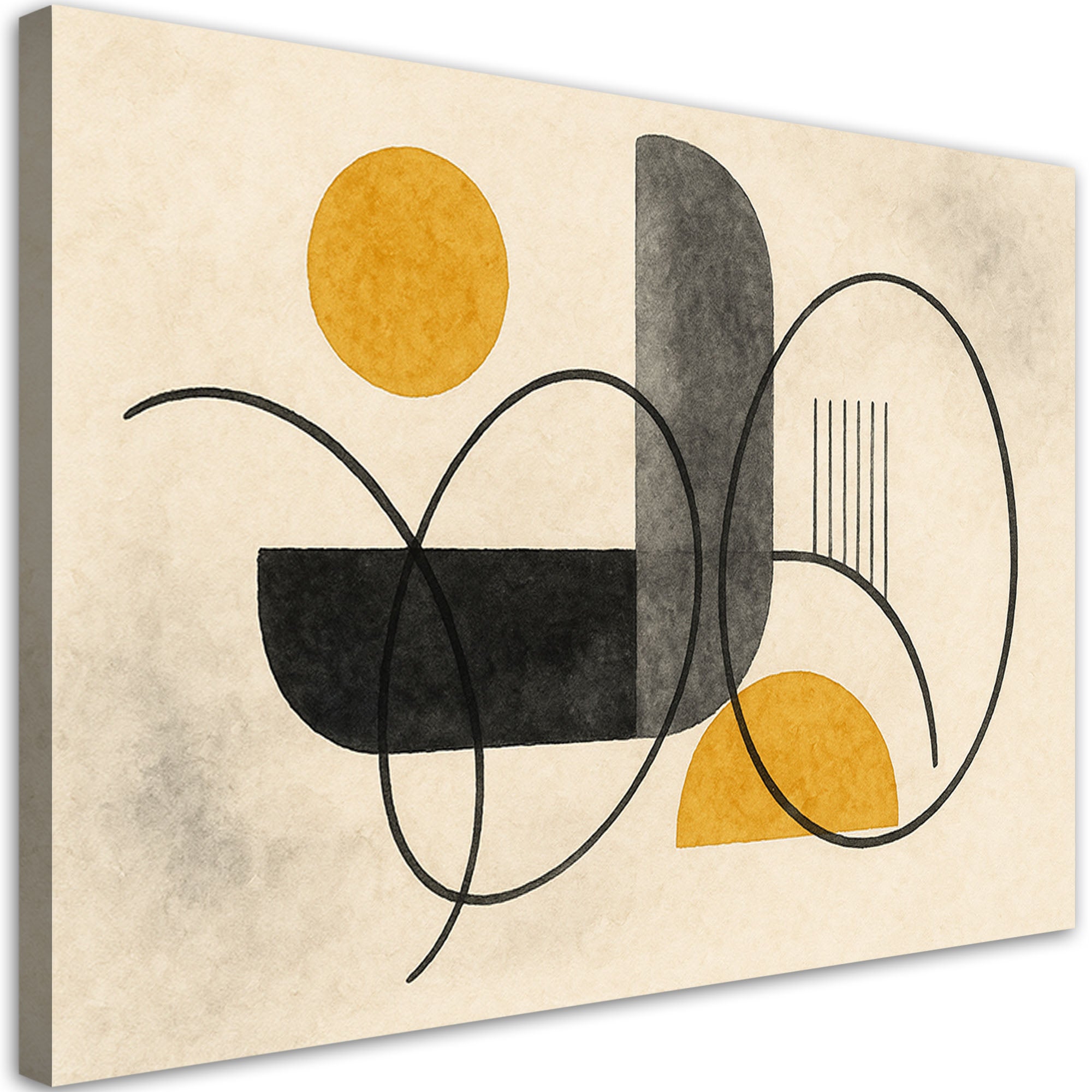 Obraz do sypialni, Geometryczne Linie Beż 100x70