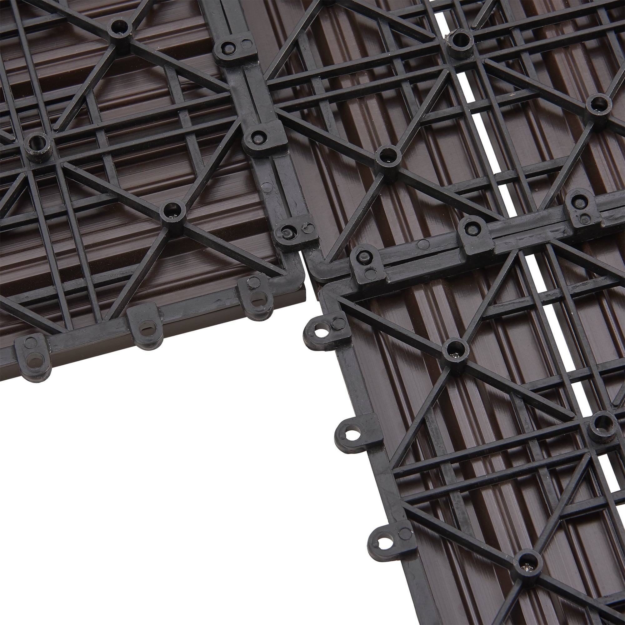 Set de 11 dalles de jardin Schramberg en bois composite 1m² 30 x 30 x 2,2 cm marron foncé [en.casa] - 7