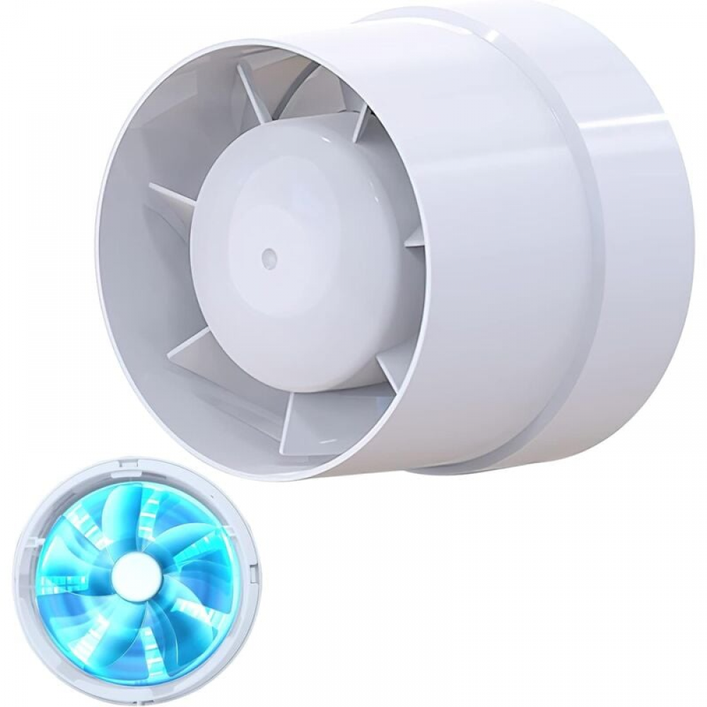 (LFI-09S) Cichy wentylator wyciągowy, 104 mm, 130 m³/h, 12 W, kanał liniowy, kanał osiowy, odpowiedni do łazienek i kuchni