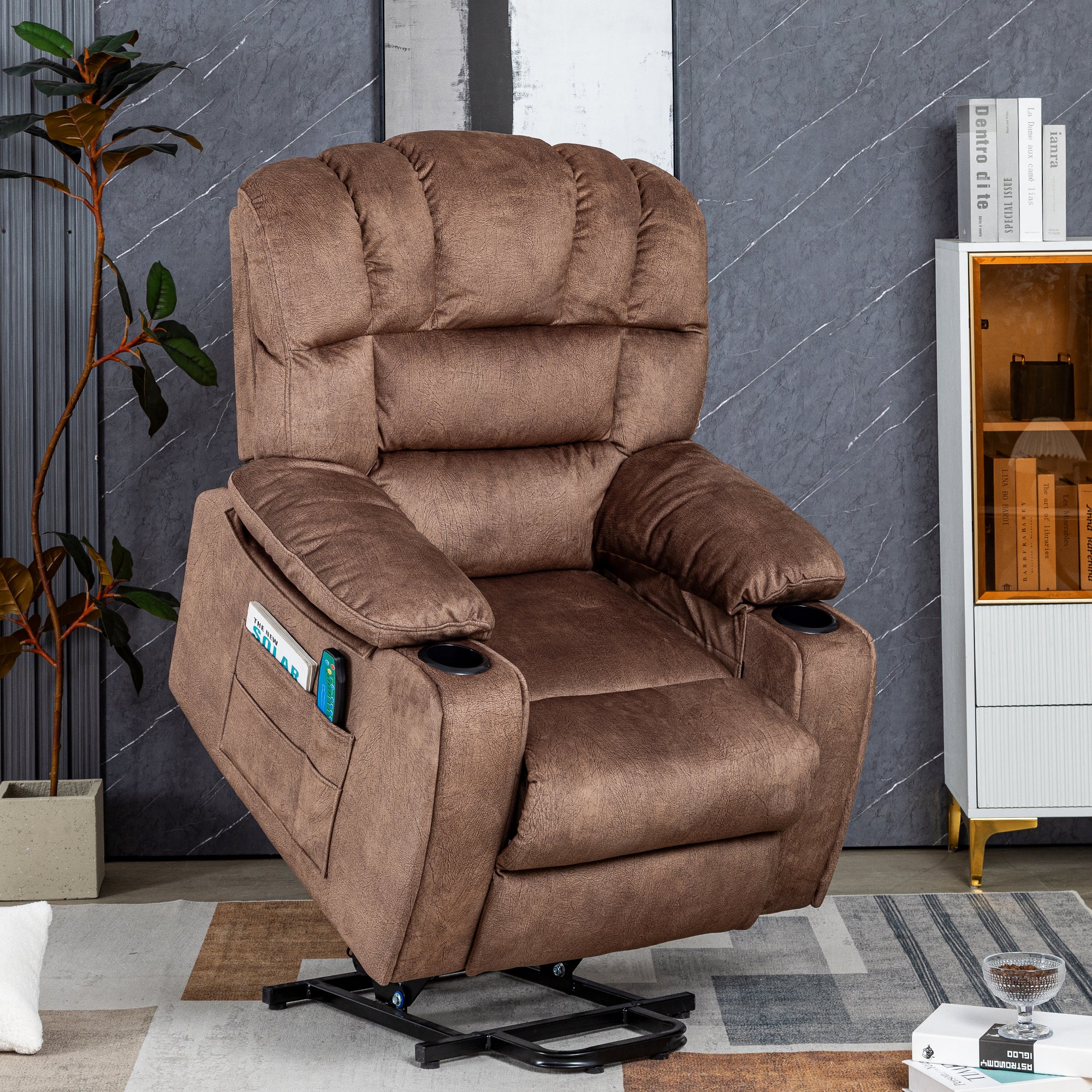 Fauteuil de massage électrique pour personnes âgées, fauteuil électrique, fauteuil inclinable en tissu - 2