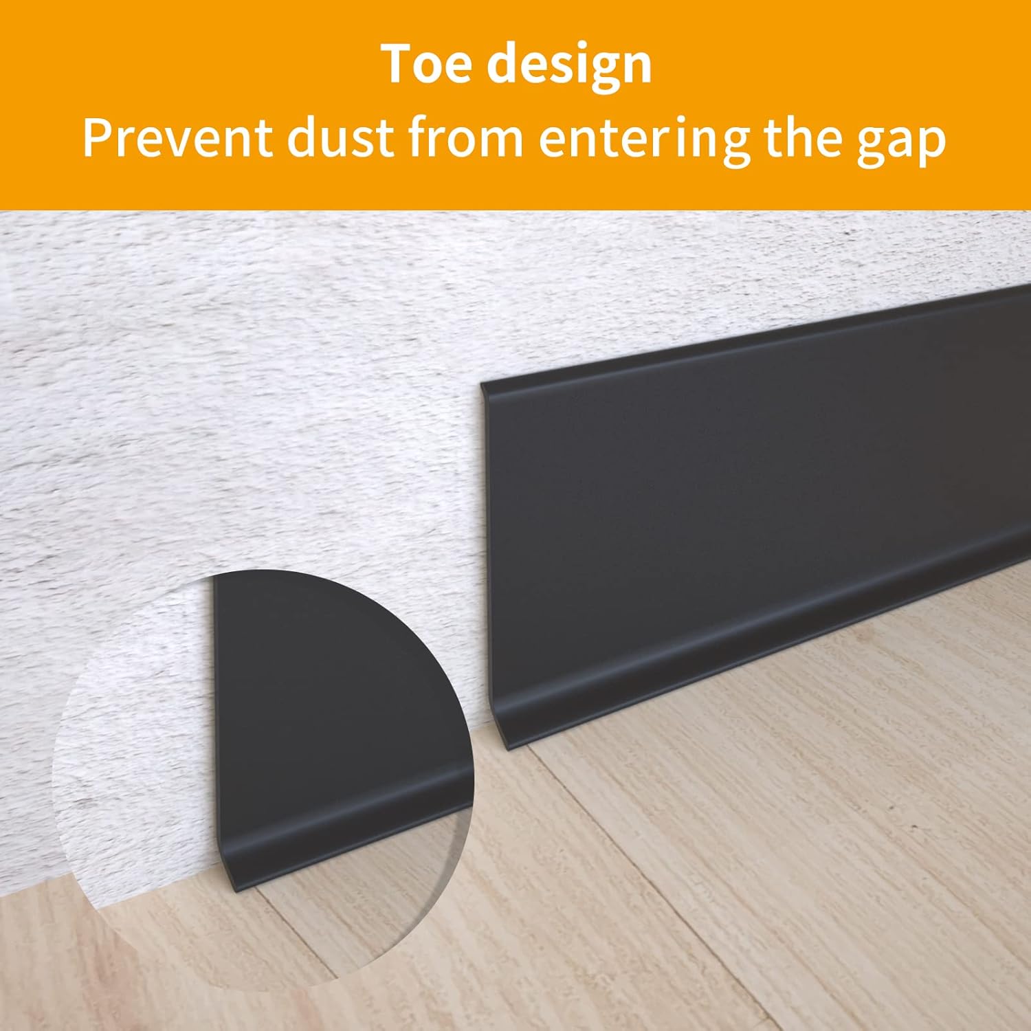 Plinthe flexible autocollante en PVC 5 cm x 5 m (noir) - 4