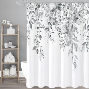Tenda Doccia 120x180 Tessuto Floreale Retrò ABAKUHAUS con Ganci Bagno