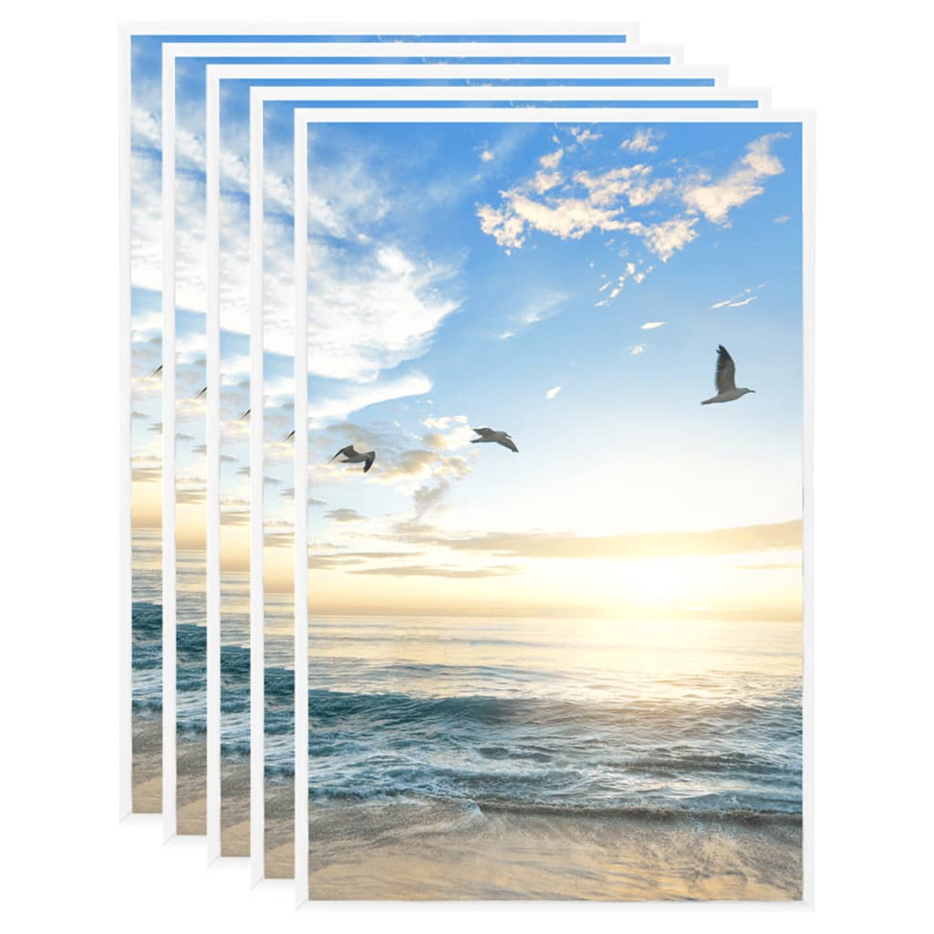 Maison exclusive - marcos de foto collage de pared/mesa 5 uds blanco mdf 13x18 cm