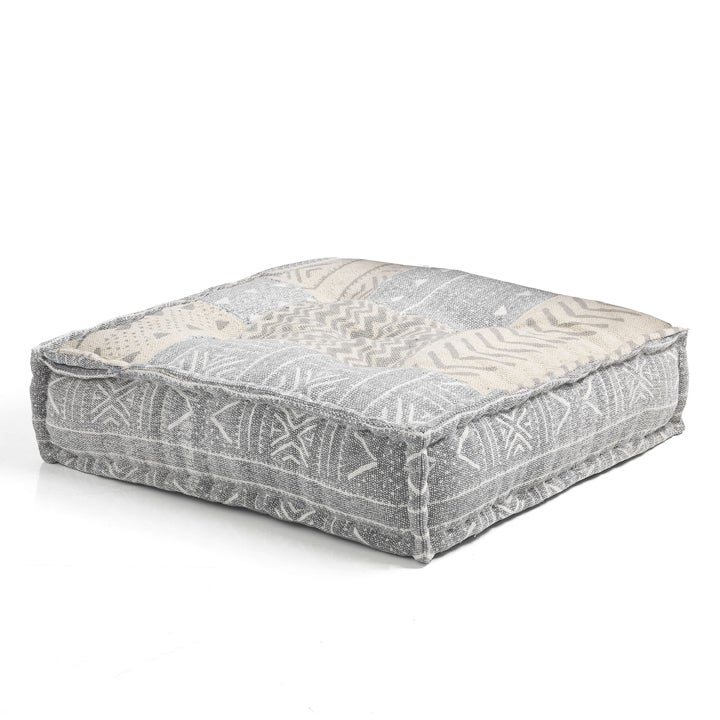 Pouf Quadrato Yantra Grey/beige L.80 X P.80 X H.20cm | Leroy Merlin