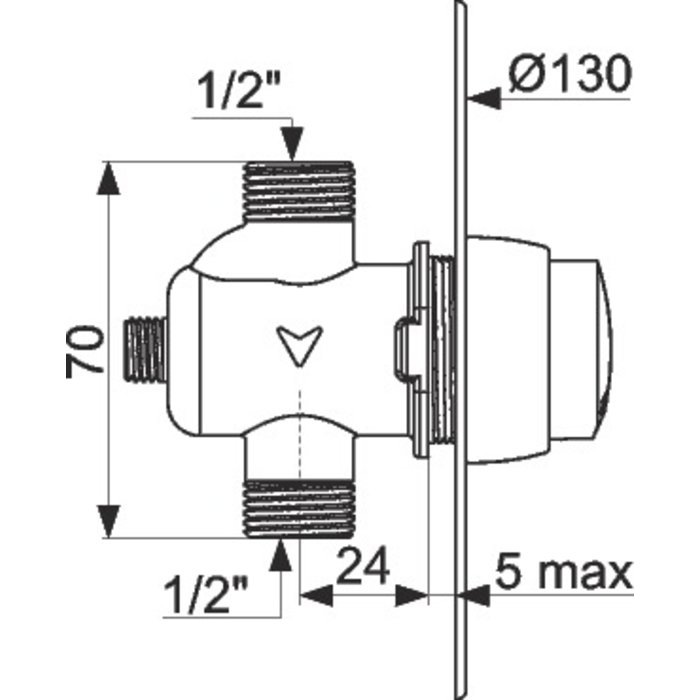 Delabie - Robinet d'urinoir Temposoft 2 - 777130 - 2