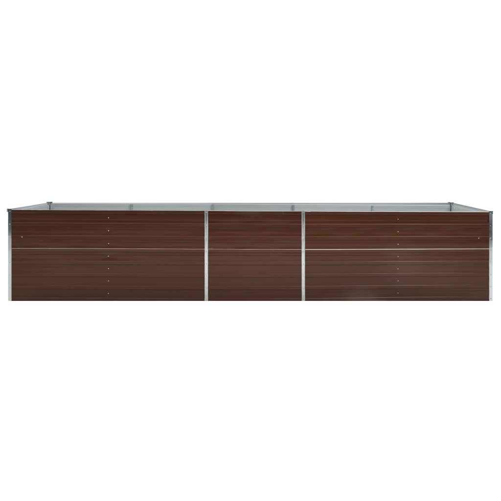 Maison Exclusive - Lit surélevé de jardin Acier galvanisé 400x80x45 cm Marron - 8