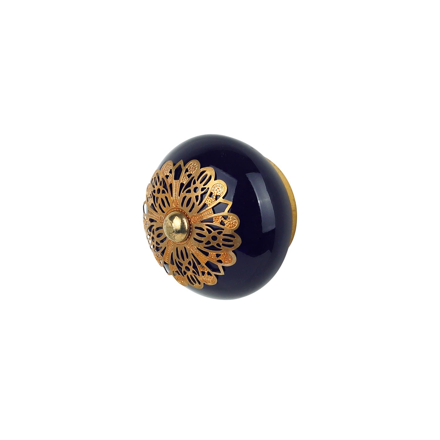 Bouton de meuble JASMINE, Porcelaine bleu Ø40 mm - 3