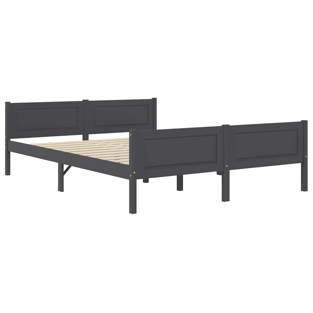 Cadre de lit sans matelas en bois massif de pin gris 160 x 200 cm - 2