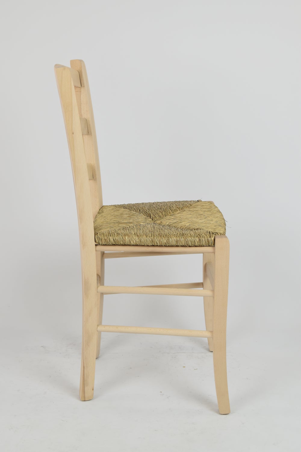 Tommychairs - Set 4 chaises VENICE cuisine, bar et salle à manger, structure en bois de hêtre poli, non traité, 100% naturel et assise en paille - 4