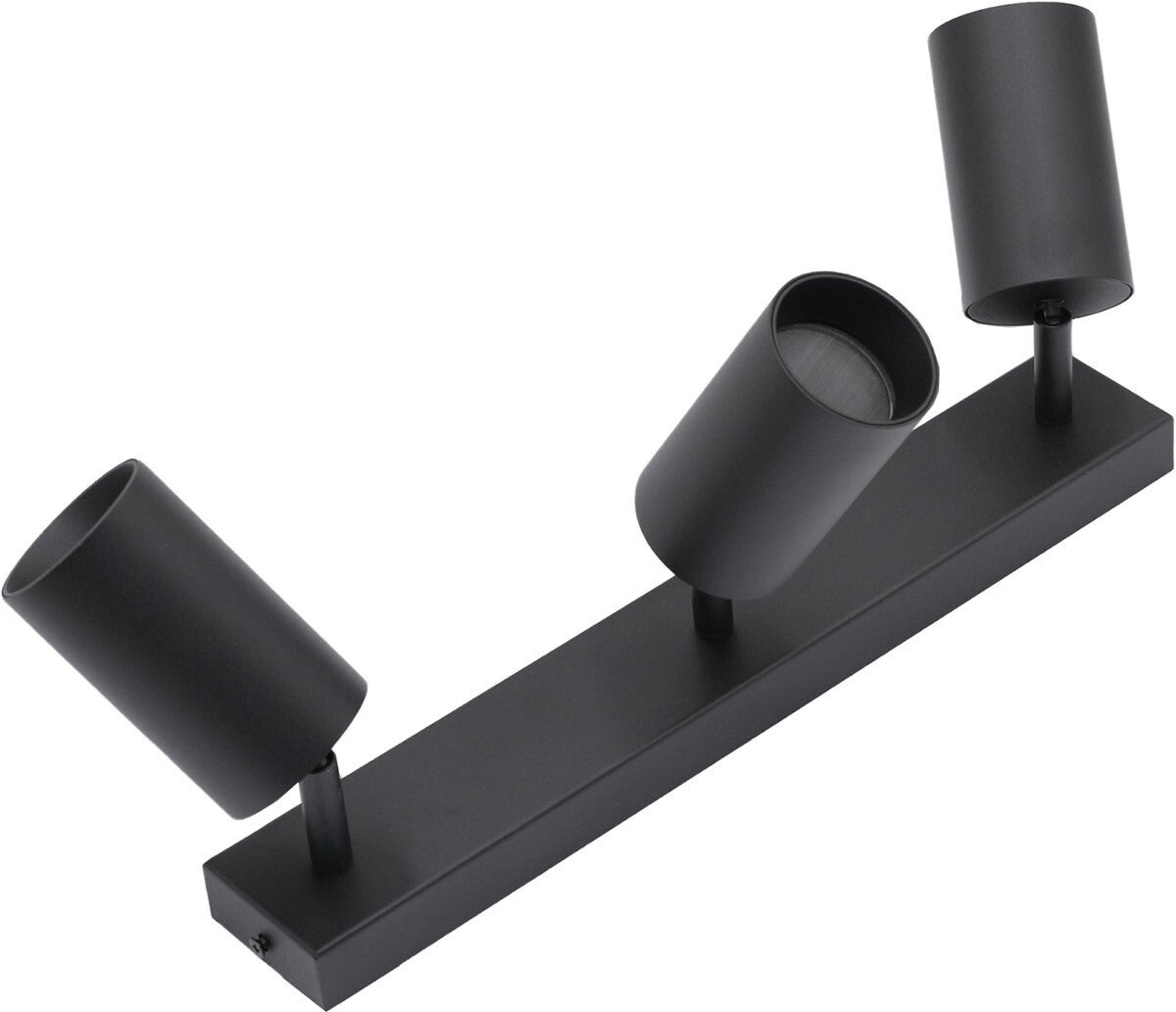 Reflektor sufitowy spot natynkowy Qualis listwa czarny 3xGU10x40W wym: 38 x 6 cm metal IdeaLED