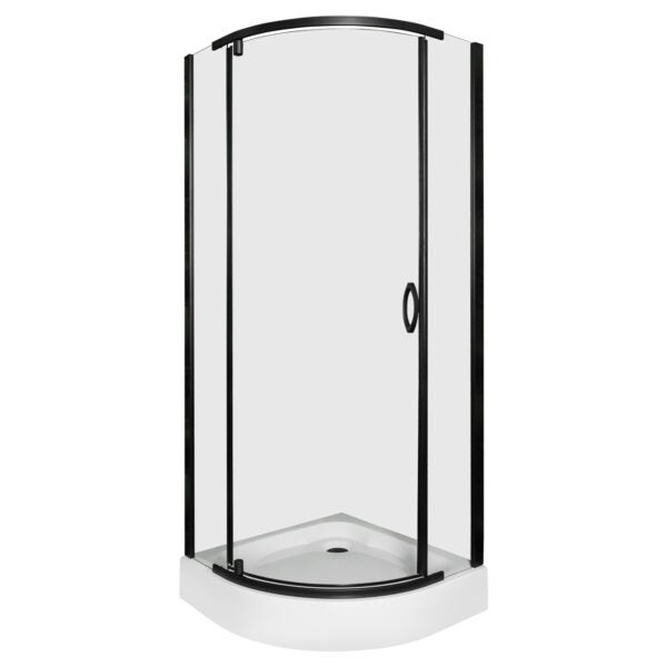 Kabina prysznicowa z brodzikiem Splash 80 BLACK czarny profil szkło 6 mm KERRA