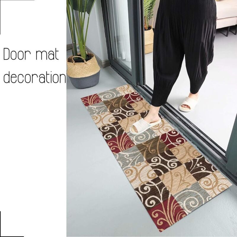 SUNLIMEI Tapis De Passage 45 X 110 Cm Lavable Antiderapant Tapis Long Couloir, Moderne Motifs Géométriques, Lavable En Machine Pour Couloir, Entrée