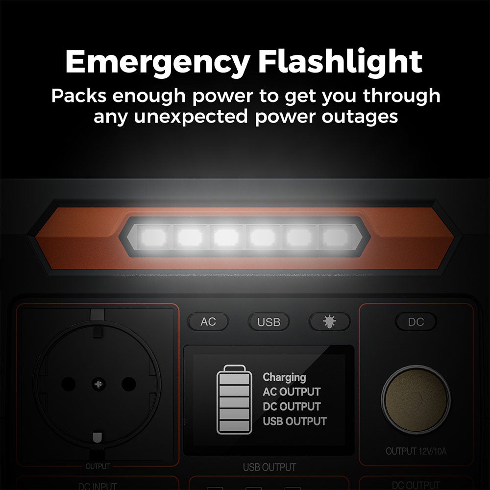 Station d'Énergie Portable Flashfish P66 300W, 231Wh, Onduleur Sinus Pur, Recharge Solaire, Lampe de Secours - 4