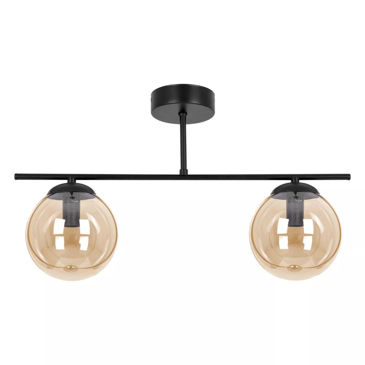 Lampa sufitowa Delta czarno-bursztynowy 2xE14x10W wym: 28 x 51 x 14 cm metal Kaja