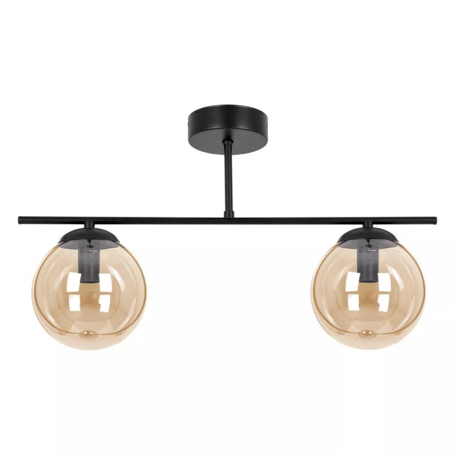 Lampa sufitowa Delta czarno-bursztynowy 2xE14x10W wym: 28 x 51 x 14 cm metal Kaja