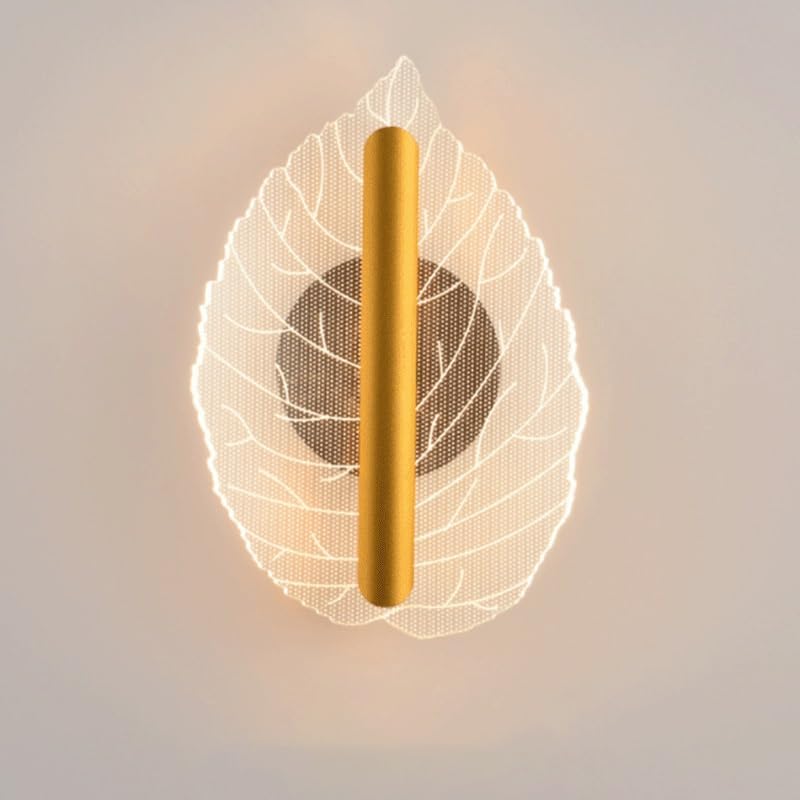 Nowoczesna lampa ścienna z akrylu, 7 W, ściemnialna dioda LED, idealna na stolik nocny lub do salonu, w kolorze złotym