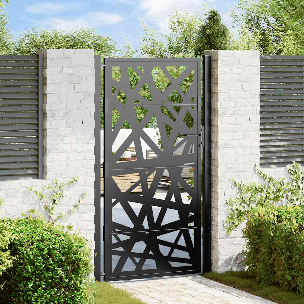 Vidaxl Puerta De Jardín 100X175 Cm Acero Diseño Ligero Negra , Leroy Merlin