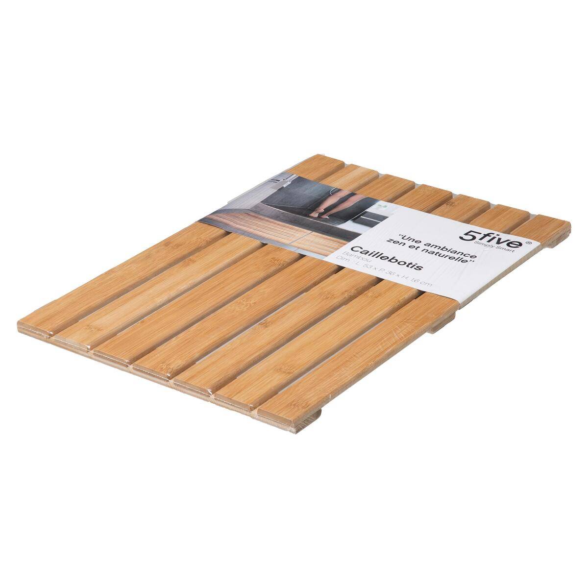 Tapis de bain caillebotis en bambou 53x36cm - 5five - 4