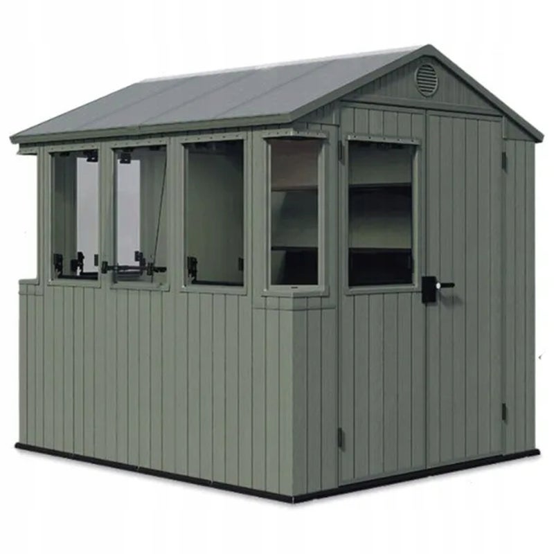 Domek narzędziowy ze szklarnią 2w1 POTTING SHED 6x8 zielony - 190x244cm - Keter