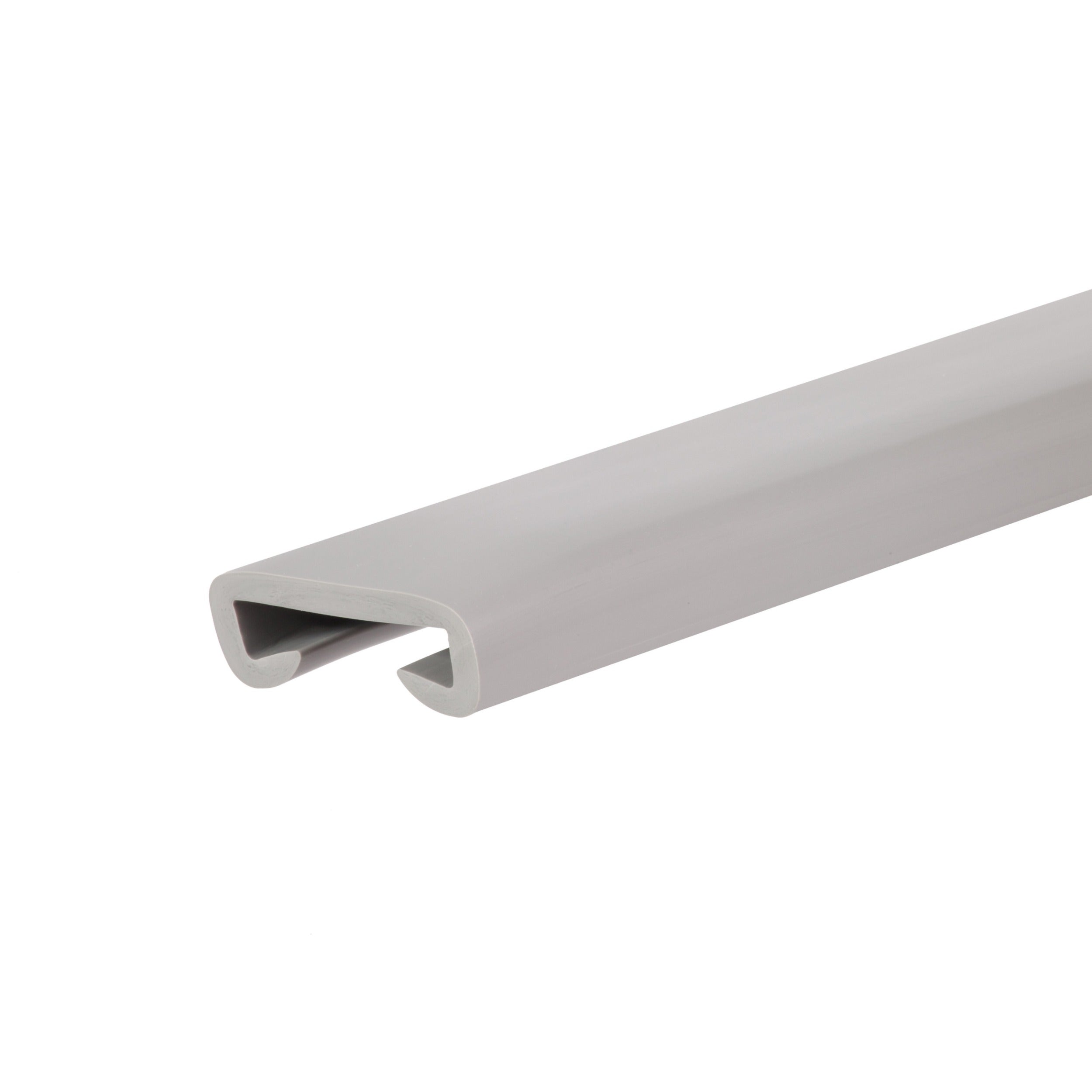 QUEST Profil poręczowy, poręczówka PCV LUX 40x8 mm, listwa poręczowa, okładzina poręczowa, szary, 1 m