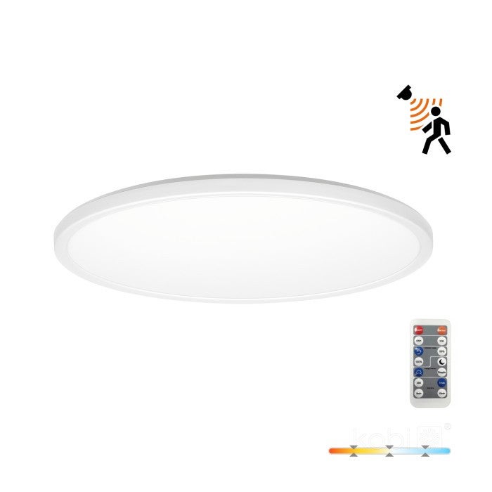 Plafon z pilotem okrągły NIVERA CIRCLE LED 24W Odcienie bieli 2400lm biały wym: 2,8 x 30 x 30 cm IP54 Kobi