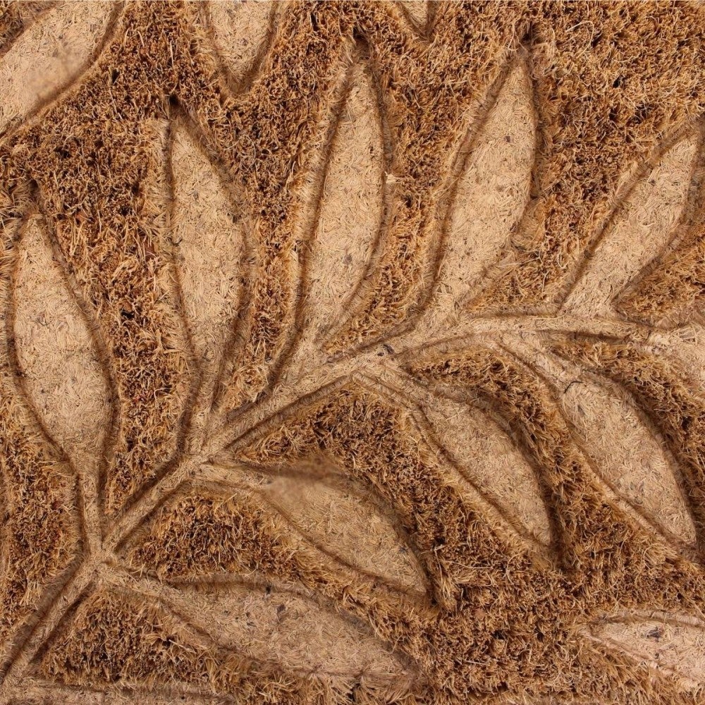 Paillasson de marche coco embossé feuillages 25x75cm - Ornami - 3