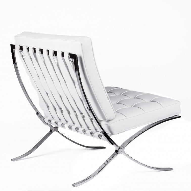 Fauteuil Lounge Capitonné Confortable 'Capiton' Simili Cuir Blanc Pieds Chrome Salon Salle D Attente C2x41408736