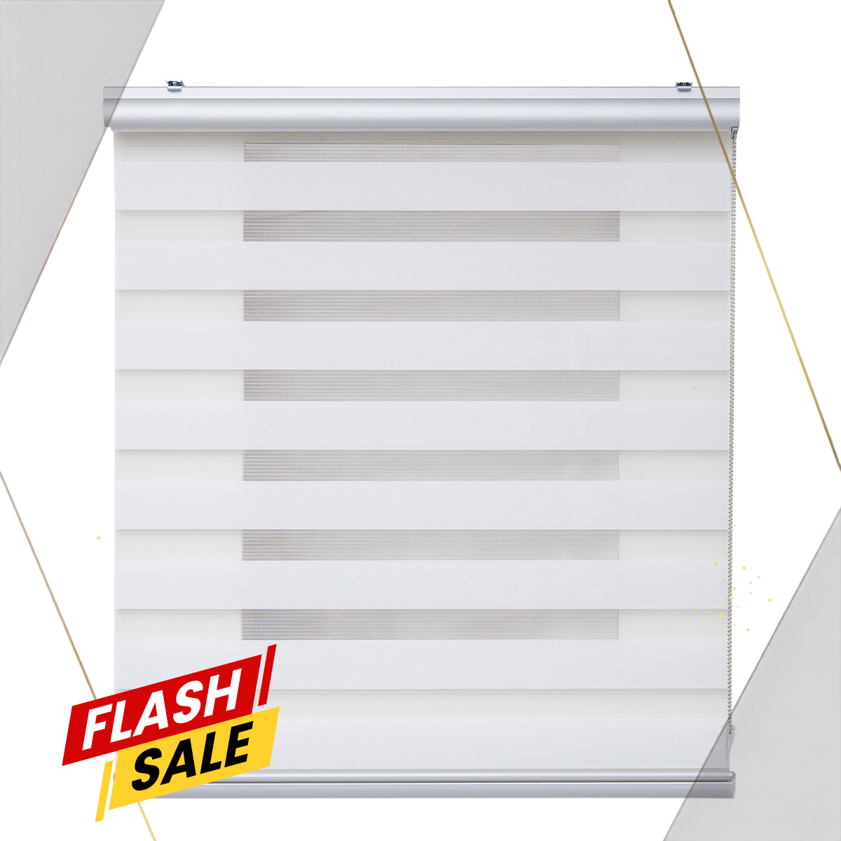 Roleta Dzień i Noc Premium, z aluminiowym wykończeniem, biała, 200x250cm