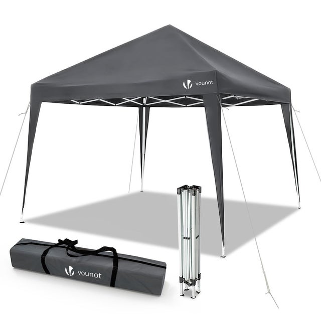 Gazebo Giardino 3x3 m Pieghevole, con 4 Sacchi di Sabbia e Borsa per il Trasporto, Grigio
