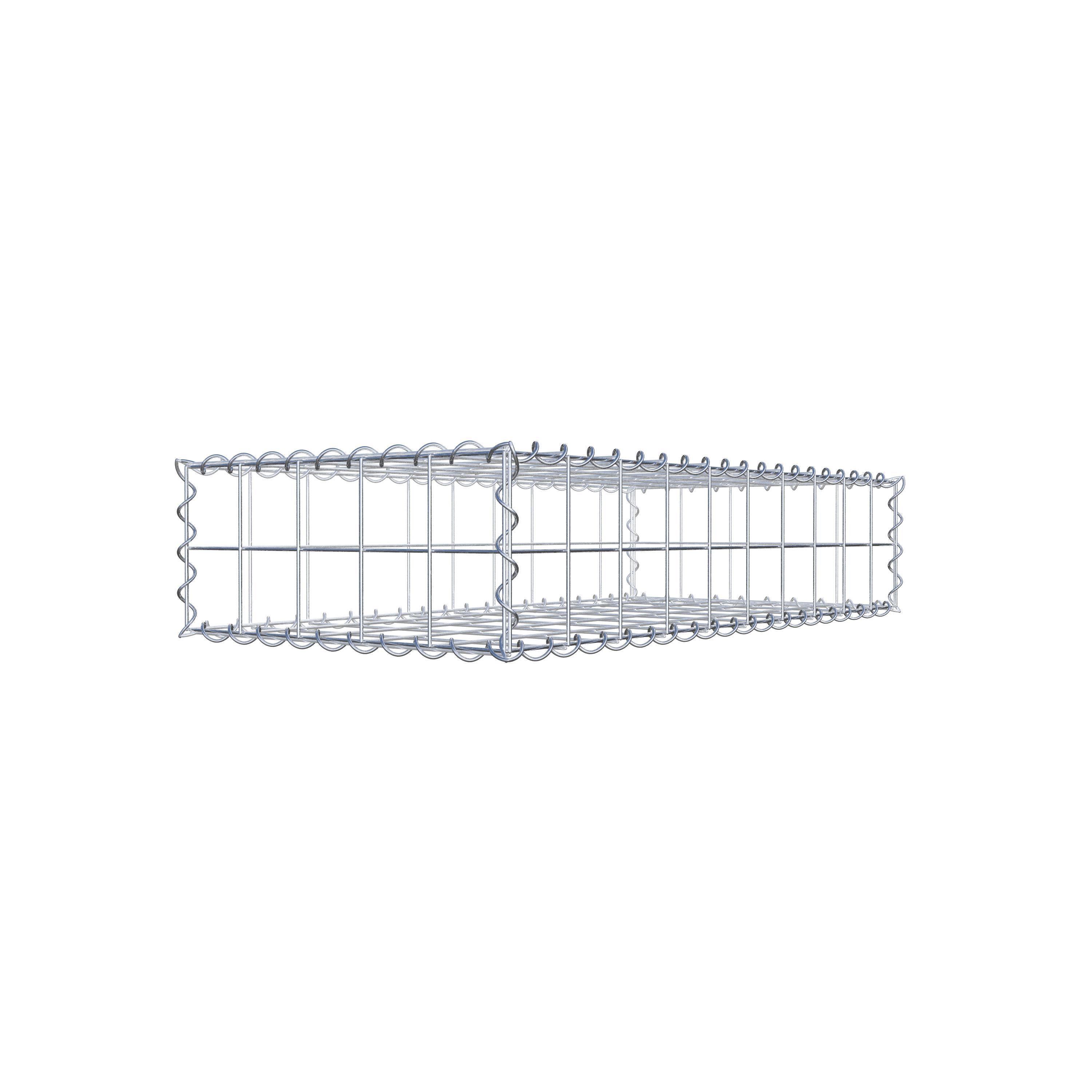 Gavión de acero galvanizado 100x20x50cm (LxAxP), malla 10 x 10cm, Espiral, jaula metálica para muro o jardín - 3