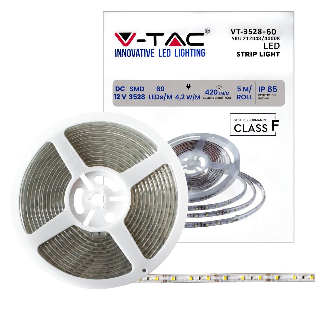 Taśma LED SMD3528 5W/m 5m 60 LED/m 12V 4000K IP65 8,8mm