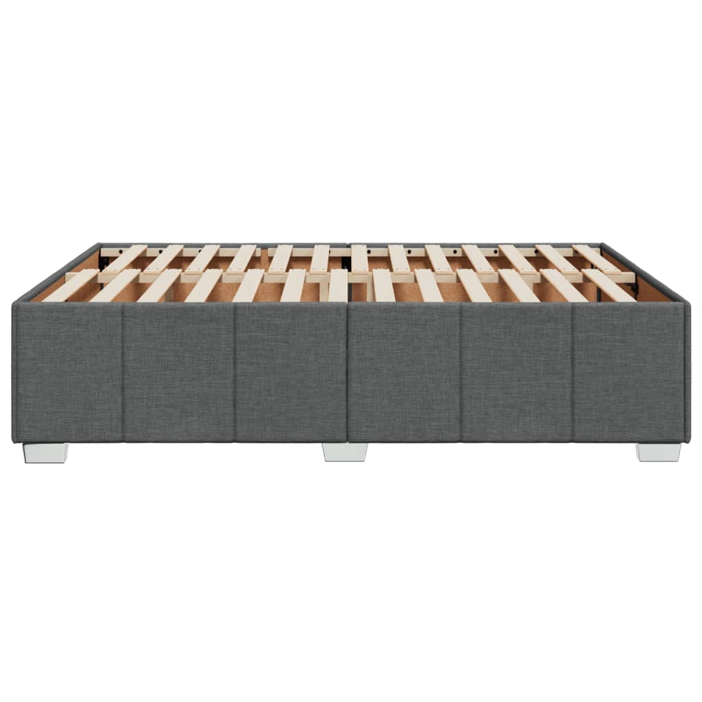 Cadre de lit sans matelas gris foncé 160 x 200 cm tissu - 5