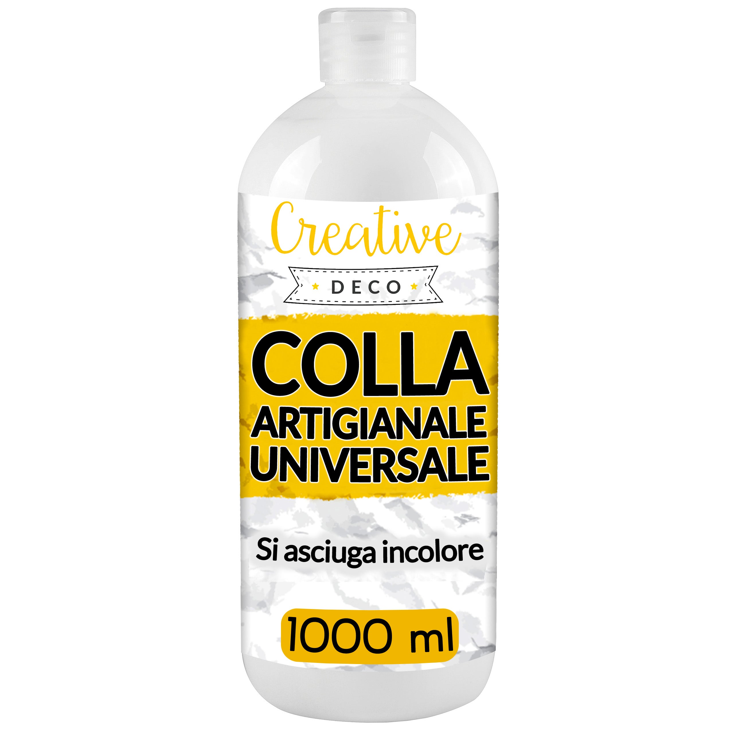 Creative Deco Cola Líquida PVA Branca | 1L | Não Tóxica | para Feltro Vidro Cartão Tecido Madeira Couro Papel | Artesanato Escolar Multi-Uso - 2