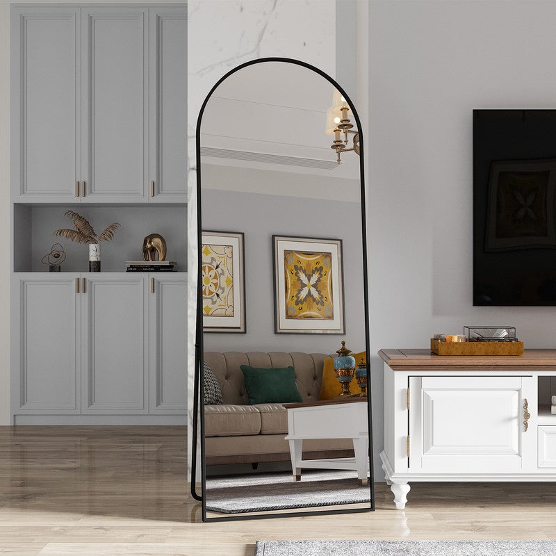 Miroir sur Pied, Miroir Complet arqué, Miroir de Sol pour Le Salon, Grand Miroir 53 x 162 cm, Pleine Longueur, Monté au Mur, Incliné - 4