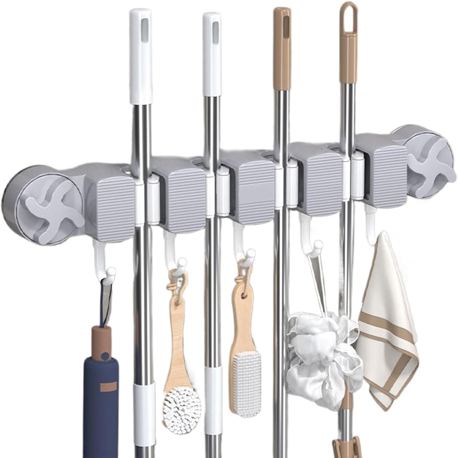 Soporte de pared para escobas con ventosa Estante de