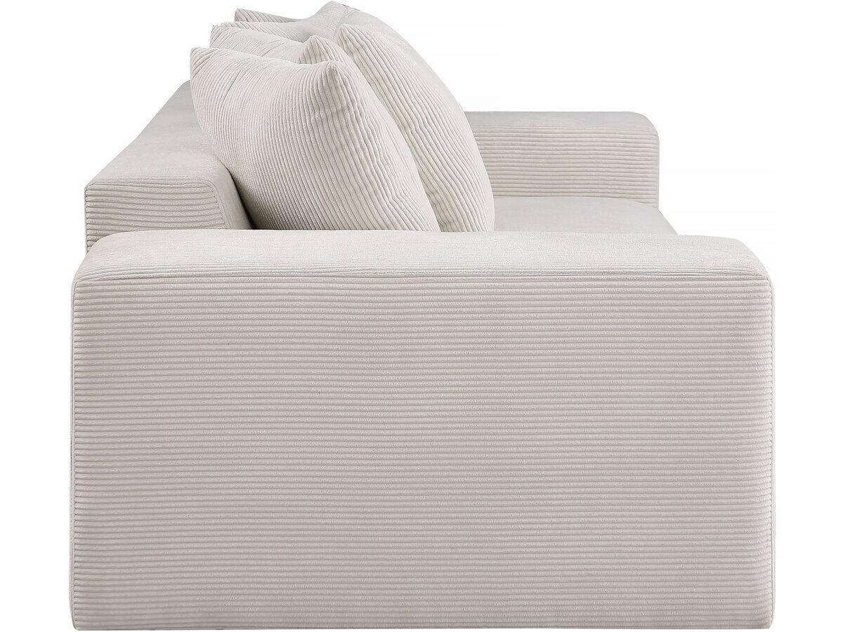 Canapé fixe 3 places en velours côtelé 