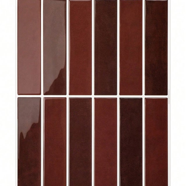 12 bandes adhésives imperméables et résistantes à l'huile pour carreaux de céramique Autocollants rétro pour sols et murs SCQ2010（23x29cm）