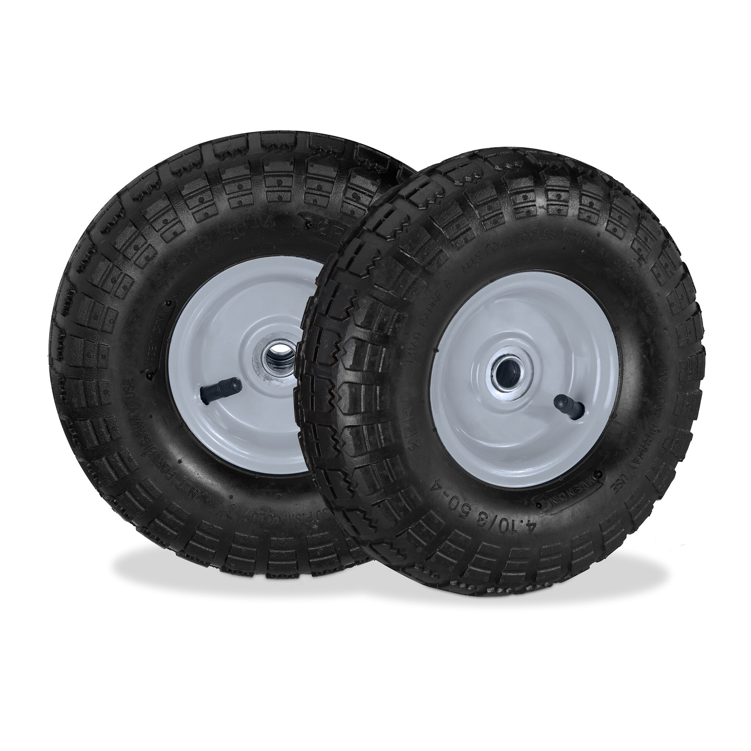 8 ruedas carretilla 4.1/3.5-4, neumáticos de recambio, eje de 16 mm, hasta 136 kg, 260 x 85 mm, negro/gris