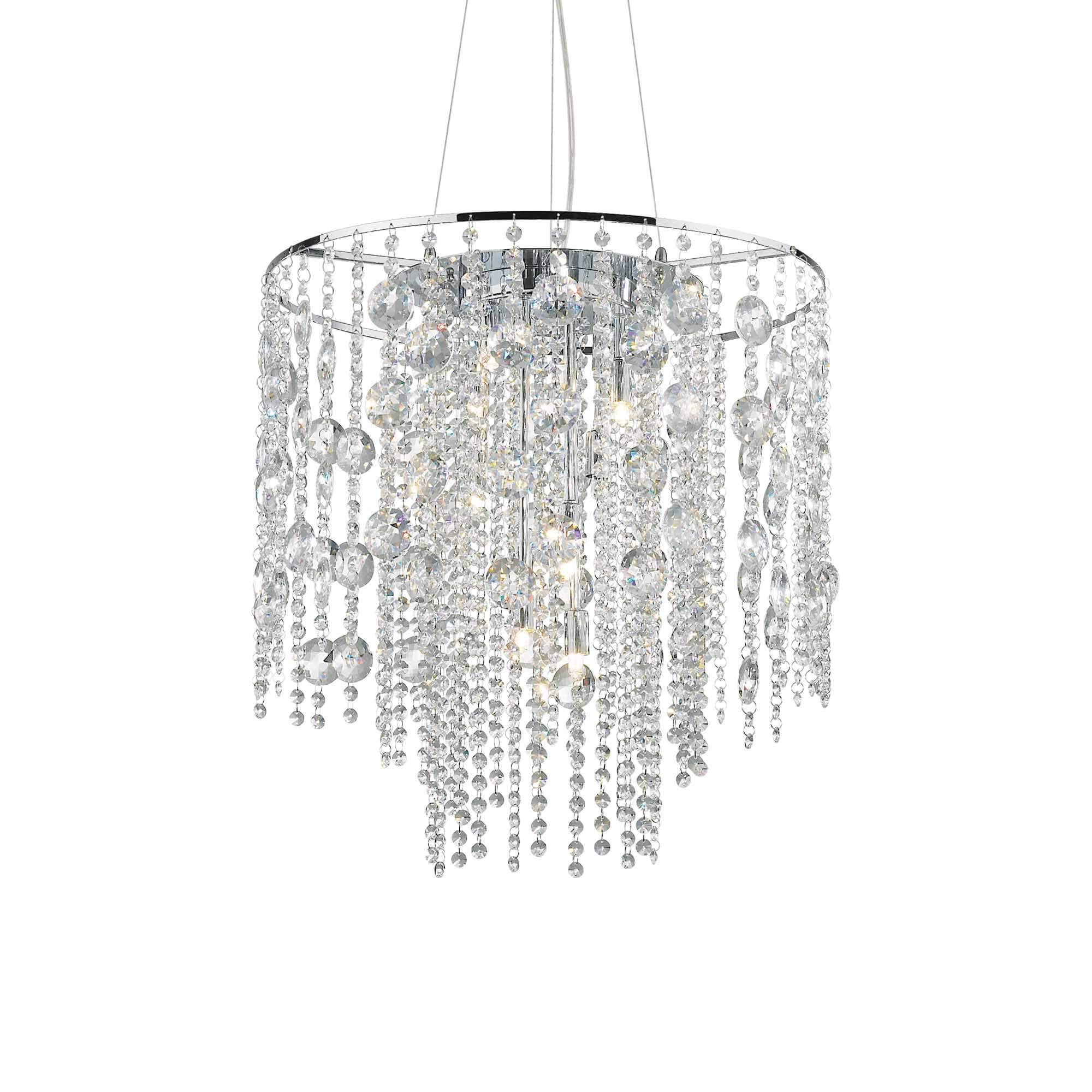 Ideal Lux  Suspension Chromée En Cristal Evasione 10 Ampoules , Leroy Merlin