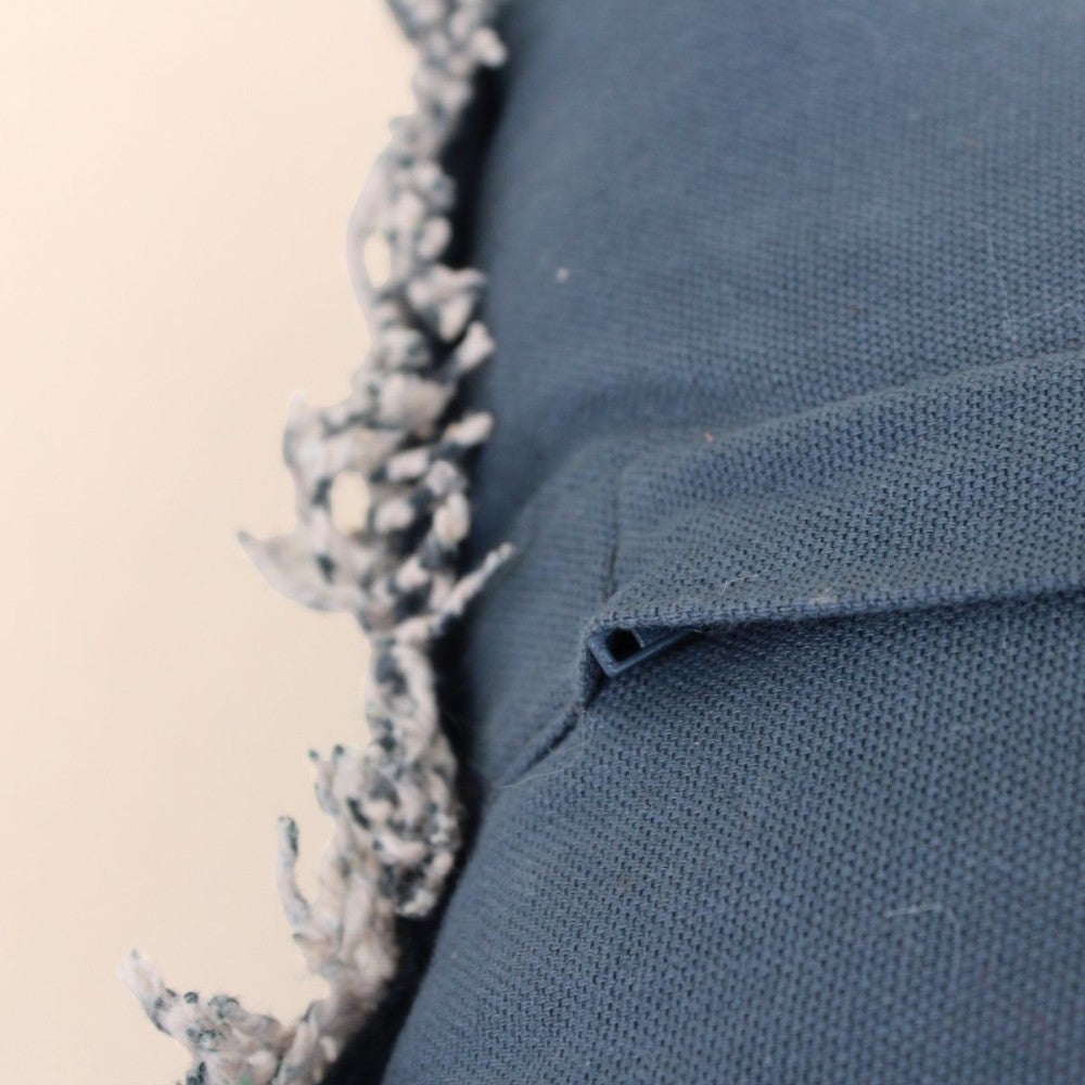 Coussin effet jean à franges 40x40cm - Ornami - 6