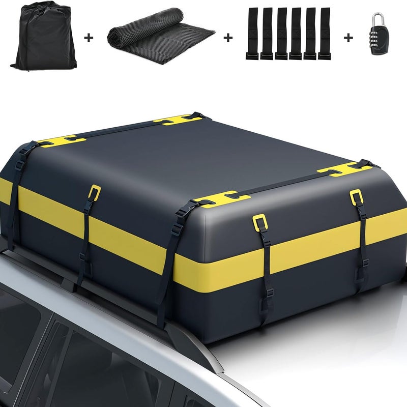 Bagażnik dachowy do samochodu, 600 l, wodoszczelny, z 6 hakami na drzwi, zamek szyfrowy, składana torba dachowa, bagażnik do samochodów, vanów,
