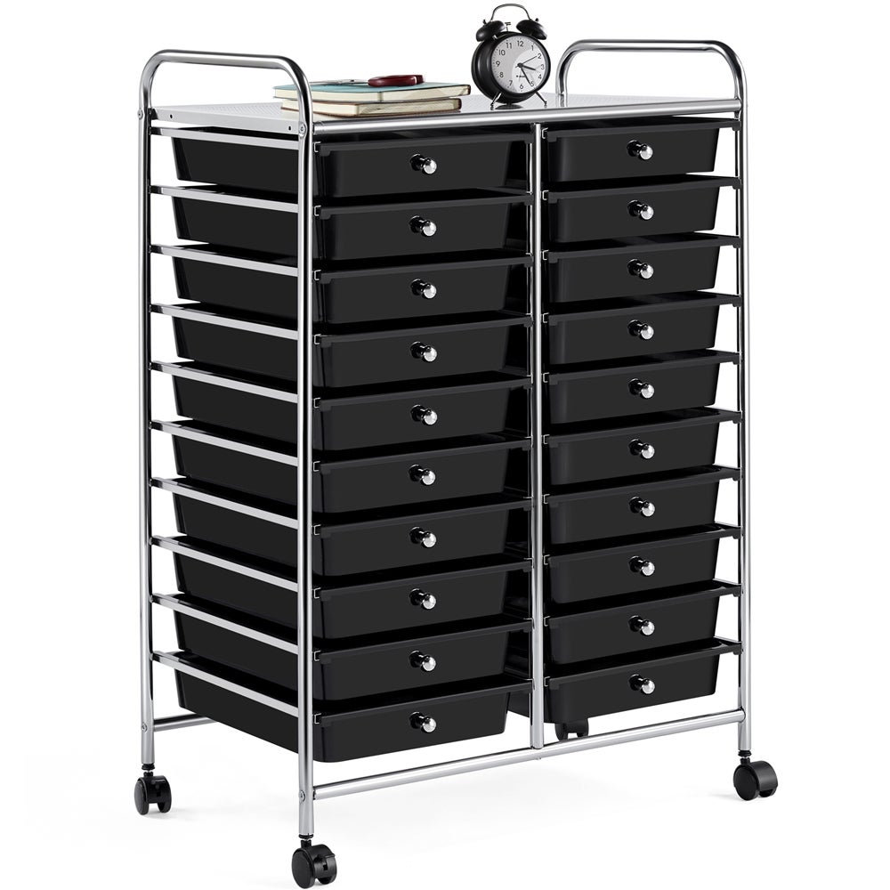 Chariot Utilitaire Mind Reader Avec Tiroirs - Noir, Organisateur Cuisine Ou Linge