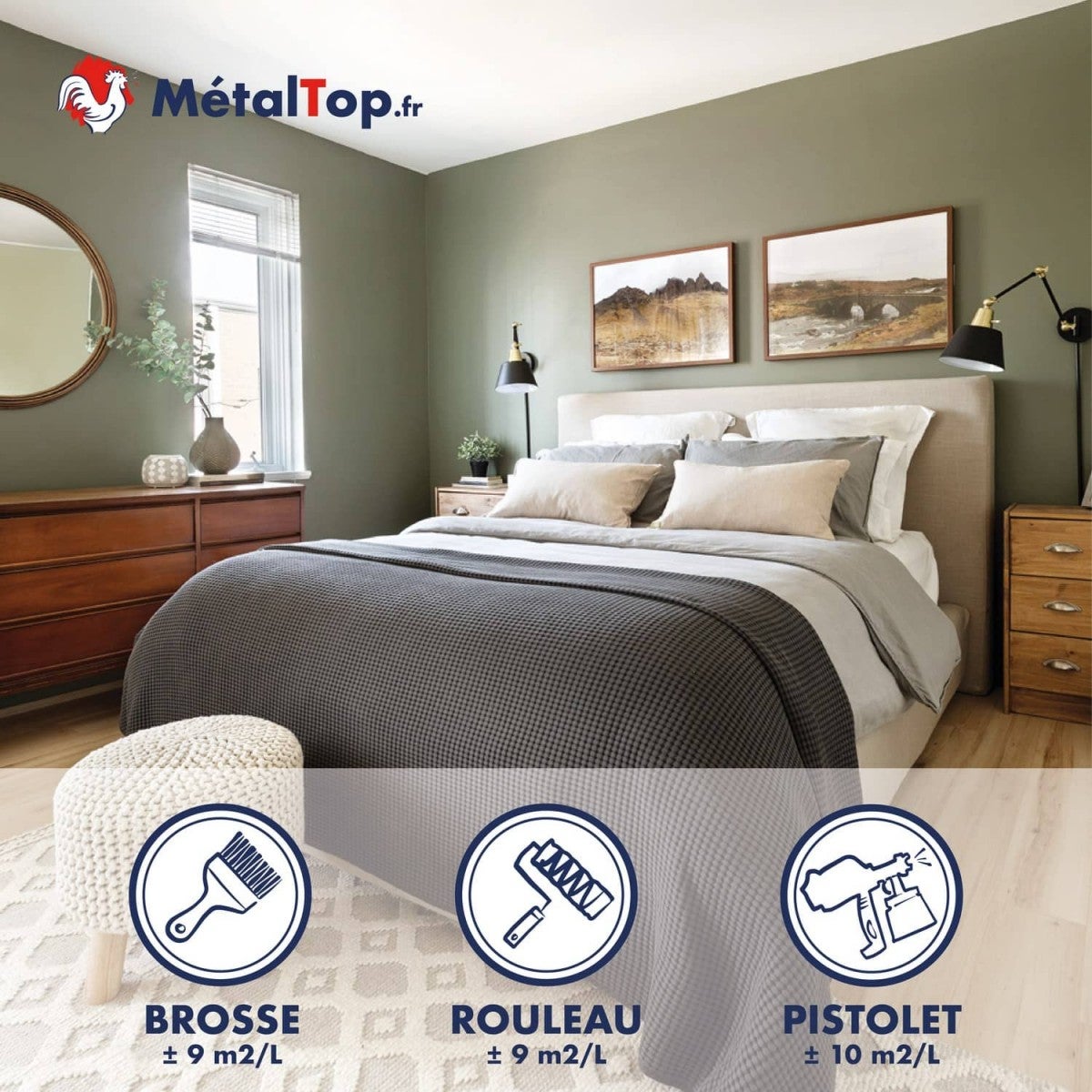 Peinture Chambre Adulte - Metaltop - Rouge oriental - RAL 3031 - Pot 5L - 5