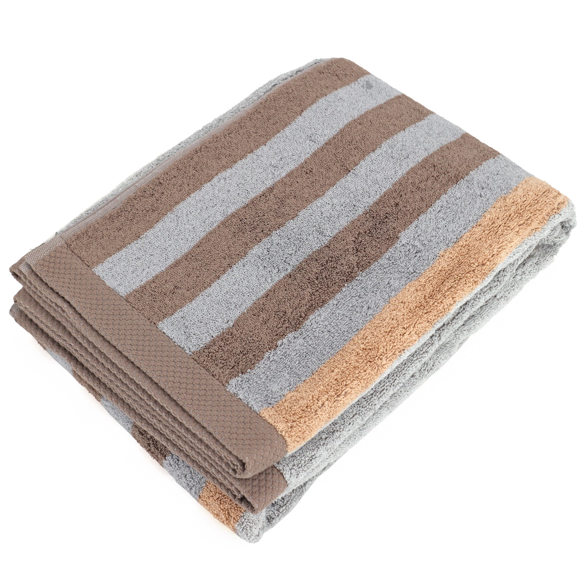 Drap de bain 150x100cm - raye ecru/menthe