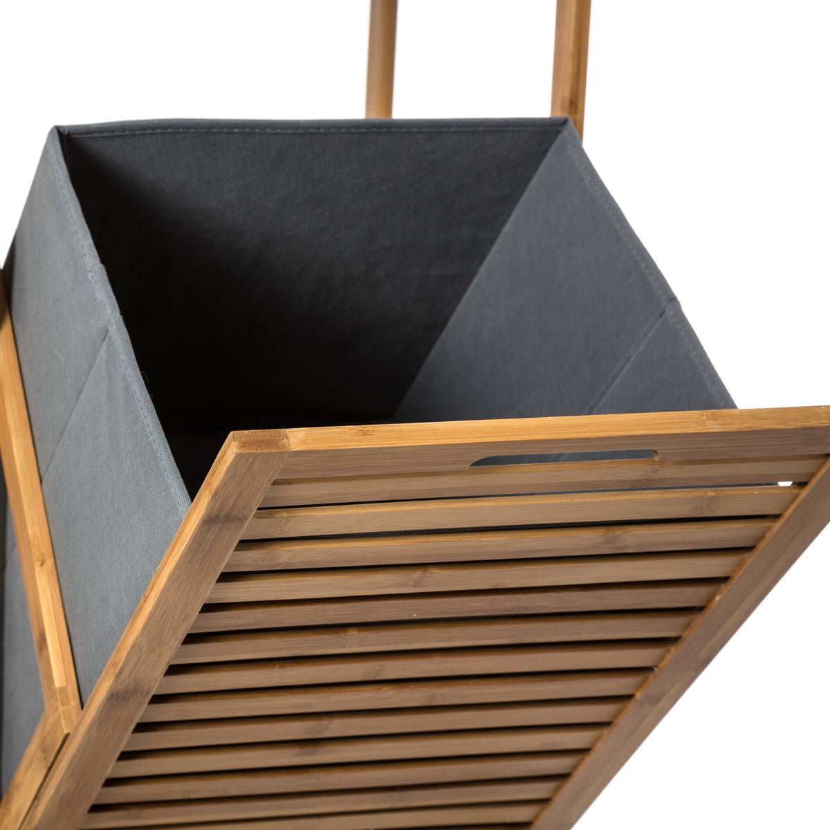 Étagère colonne avec panier à linge 