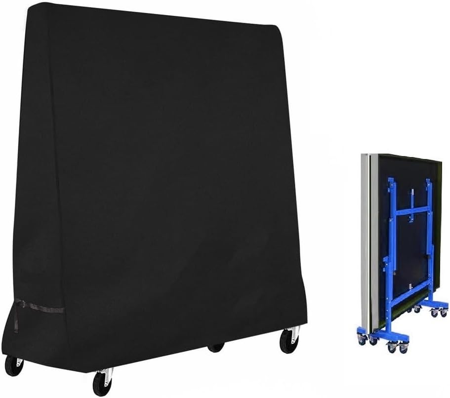 Pokrowiec na stół do ping-ponga, wodoodporny i wiatroszczelny, plandeka ochronna na stół do ping-ponga, czarny, 185 x 70 x 165 cm