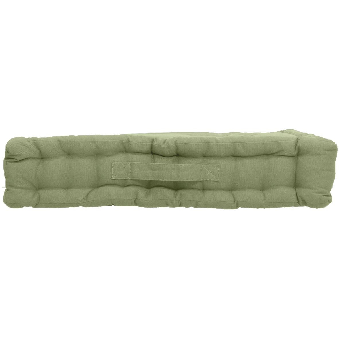 Cuscino da terra liscio in puro cotone - Verde oliva - 50 X 50 - 2