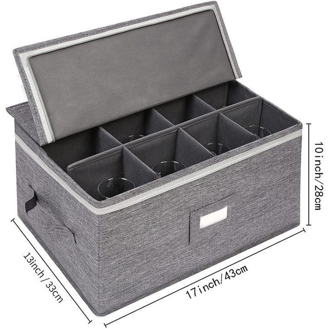 storageLAB Scatola portaoggetti per bicchieri da vino, trapuntata storageLAB Scatola portaoggetti per bicchieri da vino, trapuntata