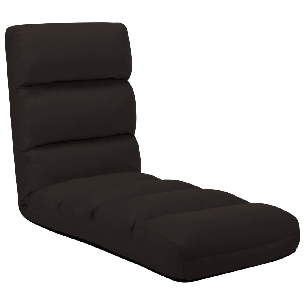 Silla de suelo plegable marrón piel sintética